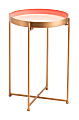 Zuo Modern Red Tall End Table, Round, Pink/Gold