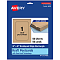 Avery® Printable Postcards With Sure Feed® Technology, 6" x 9" Rectangle Scalloped Edge, Kraft Brown, Pack Of 50 1 thumbnail image
