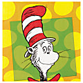 Amscan Dr. Seuss Cat In The Hat 2-Ply Beverage Napkins, 5" x 5", Multicolor, 16 Napkins Per Sleeve, Pack Of 4 Sleeves
