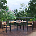 Flash Furniture Lark 5-Piece Outdoor Dining Table Set With 4 Club Chairs, Teak 1 thumbnail image
