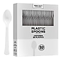 Amscan 8018 Solid Heavyweight Plastic Spoons, Frosty White, 50 Spoons Per Pack, Case Of 3 Packs 1 thumbnail image