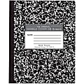 Roaring Spring Flexible Composition Book - 36 Sheets - Sewn - Ruled - 15 lb Basis Weight - 7" x 8 1/2" - White Paper - Black Cover Marble - SBS Board Cover - 1Each