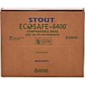 Stout® EcoSafe-6400 Compostable Compost Bags, 0.85-mil, 48 Gallons, 42" x 48", Green, Box Of 40