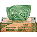Stout® Controlled Life Cycle Plastic Bags, 1.10-mil, 33 Gallons, 33" x 40", Green, Box Of 40