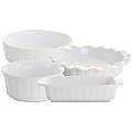 Gibson Elite Stoneware Gracious Dining 4-Piece Bakeware Set, White