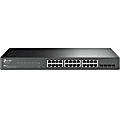TP-Link JetStream 24-Port Gigabit Smart Switch with 4 SFP Slots - 24 Ports - Manageable - Gigabit Ethernet - 1000Base-T, 1000Base-X - 4 Layer Supported - 4 SFP Slots - Power Supply - Twisted Pair, Optical Fiber - Desktop, Rack-mountable