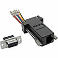Eaton Tripp Lite Series DB9 to RJ45 Modular Serial Adapter (F/F), RS-232, RS-422, RS-485 - 1 x DB-9 Female Serial - 1 x RJ-45 Female Network - Black 1 thumbnail image