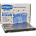 Stout® 33% Recycled Insect Repellent Trash Bags, 45 Gallons, 33" x 45", Black, Box Of 65