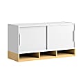 Bush Business Furniture Momentum Hutch with Doors, 36"W, Natural Maple, Standard Delivery