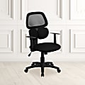 Flash Furniture Mesh Mid-Back Swivel Chair With Flexible Dual Lumbar Support, Black 1 thumbnail image