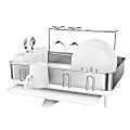 simplehuman Steel Frame Dish Rack, 11-1/2”H x 20-1/4”W x 22-5/16”D, White 1 thumbnail image