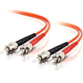 C2G 3m ST-ST 62.5/125 OM1 Duplex Multimode Fiber Optic Cable (Plenum-Rated) - Orange