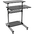 Eaton Tripp Lite Series Rolling Desk TV/Monitor Cart - 132.28 lb Capacity - 4x Shelf(ves) - Floor - Medium Density Fiberboard, Steel - Black - WWSSRC 1 thumbnail image
