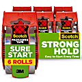 Scotch® Sure Start Shipping Tape With Dispenser, 1-7/8" x 22.2 Yd., Clear, Pack Of 6 Rolls
