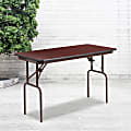 Flash Furniture Folding Banquet Table, 30"H x 24"W x 48"D, Mahogany/Brown 1 thumbnail image