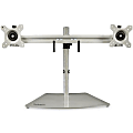 StarTech.com Dual-Monitor Stand - Horizontal - For up to 24 VESA Mount Monitors - Silver - Up to 24 Screen Support - 35.27 lb Load Capacity - 16.1 Height x 37.4 Width - Desktop, Freestanding - Steel, Aluminum, Plastic - Silver