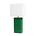 Lalia Home Lexington Table Lamp With USB Charging Port, 21"H, White/Green