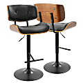 LumiSource Lombardi Bar Stool, Black/Walnut 1 thumbnail image