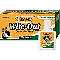 BIC® Wite-Out® Extra Coverage Correction Fluid, 20 mL Bottles, White, Pack Of 12 1 thumbnail image