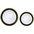 Amscan Round Hot-Stamped Plastic Bordered Plates, Jet Black, Pack Of 20 Plates 1 thumbnail image