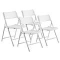 National Public Seating AirFlex Series Premium Polypropylene Folding Chairs, White, Pack Of 4 Chairs