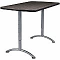Iceberg Walnut Top Sit-to-Stand Table, Gray Walnut/Silver Gray 1 thumbnail image
