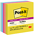 Post-it Super Sticky Notes, 3 in x 3 in, 5 Pads, 90 Sheets/Pad, 2x the Sticking Power, Summer Joy Collection