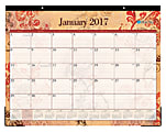 Blue Sky® 50% Recycled Desk Pad Calendar, 22" x 17", Heather, January-December 2017