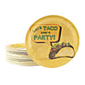 Disposable Plates - 80-Count Paper Plates, Fiesta Party Supplies For Appetizer, Lunch, Dinner, And Dessert, Taco Design, 9 X 9 Inches