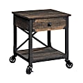 Sauder® Steel River Mobile Side Table, 23"H x 22-1/2"W x 21-11/16"D, Carbon Oak 1 thumbnail image