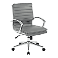 Office Star™ Pro-Line II™ SPX Bonded Leather Mid-Back Chair, Charcoal/Chrome