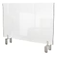 Ghent Partition Extender, Attached Clamp, 24"H x 36"W x 3-7/8"D, Clear
