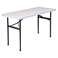 Realspace® Molded Plastic Top Folding Table, 29"H x 48"W x 24"D, Platinum