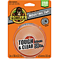 Gorilla Tough & Clear Mounting Tape - 12.50 ft Length x 1" Width - 1 Each - Clear