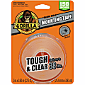 Gorilla Tough & Clear Mounting Tape - 12.50 ft Length x 1" Width - 1 Each - Clear