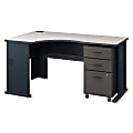 Bush Business Furniture Office Advantage Left Corner Desk With Mobile File Cabinet, Slate/White Spectrum, Standard Delivery 1 thumbnail image