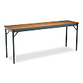Barricks Special Size Folding Table, Rectangle, 72"H x 18"D, Black/Walnut 1 thumbnail image