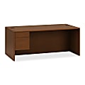 HON® 10700 Series™ Prestigious Laminate Single Left-Pedestal Desk, 29 1/2"H x 72"W x 36"D, Henna Cherry