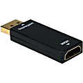 QVS Audio/Video Adapter - 1 x DisplayPort DisplayPort 1.1 Digital Video Male - 1 x HDMI Digital Audio/Video Female - Black