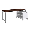Bush Business Furniture Momentum Desk With 24"H Open Storage, 72"W x 30"D, Mocha Cherry, Premium Installation