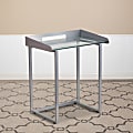 Flash Furniture 27-1/2"W Contemporary Tempered-Glass Desk, Clear/Silver
