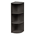 IRIS 35"H Curved 3-Shelf Corner Bookcase, Gray 1 thumbnail image