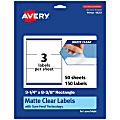 Avery® Permanent Labels With Sure Feed®, 94251-CMF50, Rectangle, 3-1/4" x 8-3/8", Matte Clear, Pack Of 150 1 thumbnail image