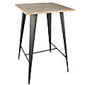 Lumisource Oregon Industrial Table, Square, Medium Brown/Gray