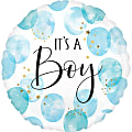 Amscan Baby Foil Balloon, Circle, 28", Baby Boy Blue Watercolor 1 thumbnail image