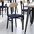 Flash Furniture Wright Commercial Grade Dining Chair, Natural Birch/Blue