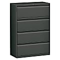 WorkPro® 42"W x 18-5/8"D Lateral 4-Drawer File Cabinet, Charcoal