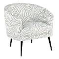 LumiSource Tania Contemporary/Glam Accent Chair, Light Green Zebra/Black