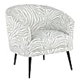 LumiSource Tania Contemporary/Glam Accent Chair, Light Green Zebra/Black 1 thumbnail image