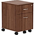 Lorell® Relevance 16"W 2-Drawer Mobile Pedestal, Walnut